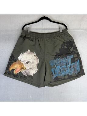 Travis Scott Cactus Jack Fragment Imagination Shorts Mens XL Olive Green Nylon
